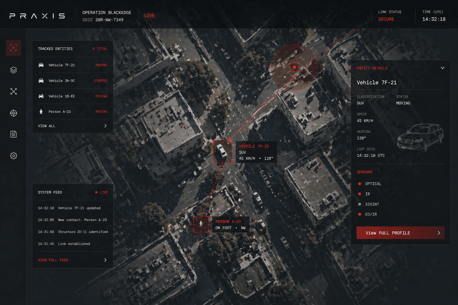 Praxis tactical interface preview